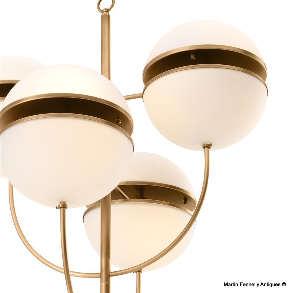 M102 Striking Modern Design Chandelier - Brass and Opaque Shades - Spiridon - Image 3