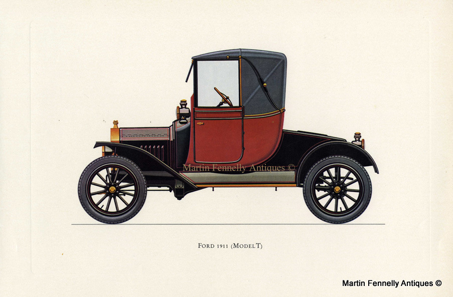 260 Set of Four Framed - Vintage American Cars from Veteran and Vintage 1964 - Image 4