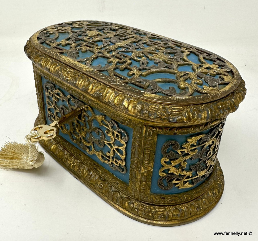 944 Sold Antique French Ormolu Gilt Bronze Dore Casket Box Sevres Style 1860 19Ct