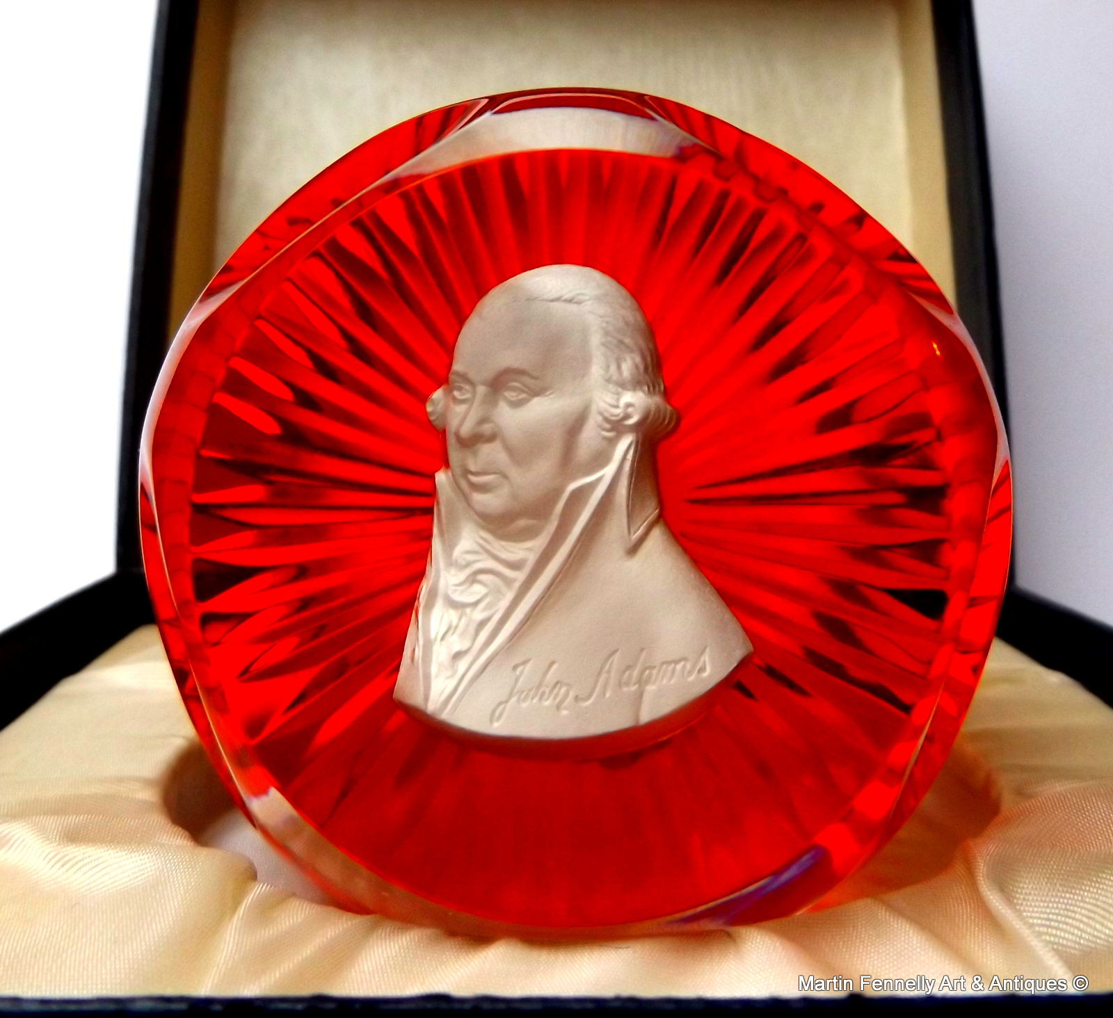 326 Cristal D'Albert Paperweight - 1975 - Founding Father - John Adams