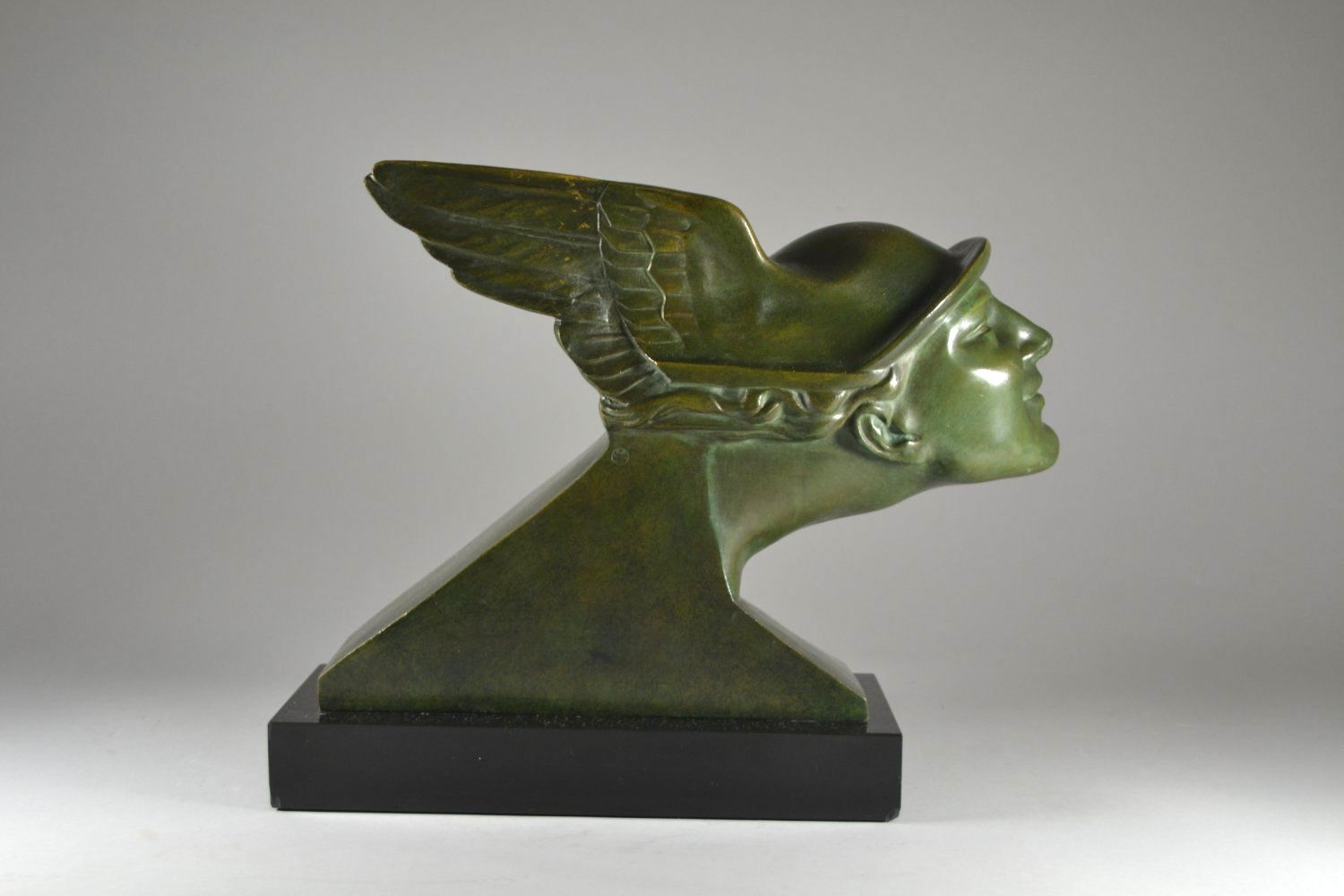 638 Sold Rare Art Deco Bronze - Alberto Bazzoni - Circa 1930 'Hermes' - Image 4