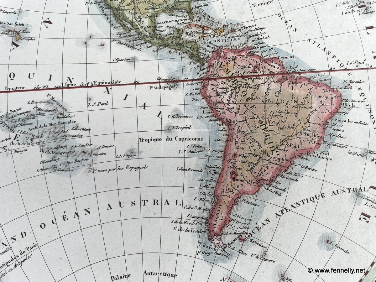 554 Mappe Monde - 1821 - Twin Hemispheres - Ambroise Tardieu - France - Image 5