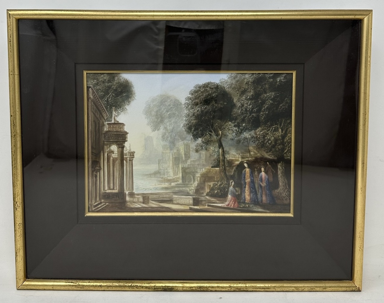 209 Antique Continental Italianate Framed Watercolour on Board possibly Venice Italy - Image 4