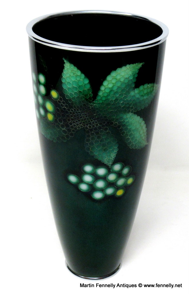 981 Sold Shōwa Period Cloisonné Enamel Beaker Vase by Ando - Nagoya Japan - Image 9
