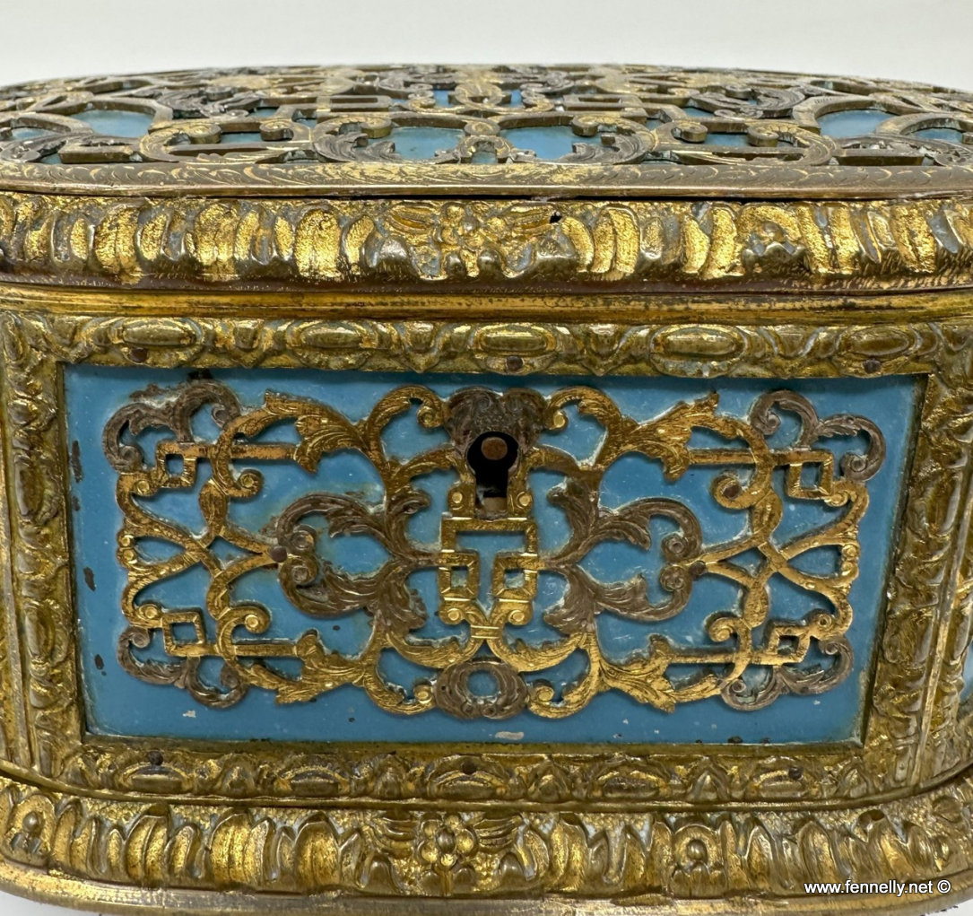 944 Sold Antique French Ormolu Gilt Bronze Dore Casket Box Sevres Style 1860 19Ct - Image 5
