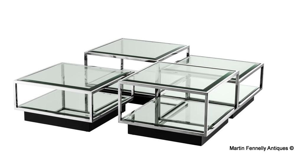 M037 Coffee Table - Modular - Stainless Steel and Glass - Mid Century - Modern - Image 2
