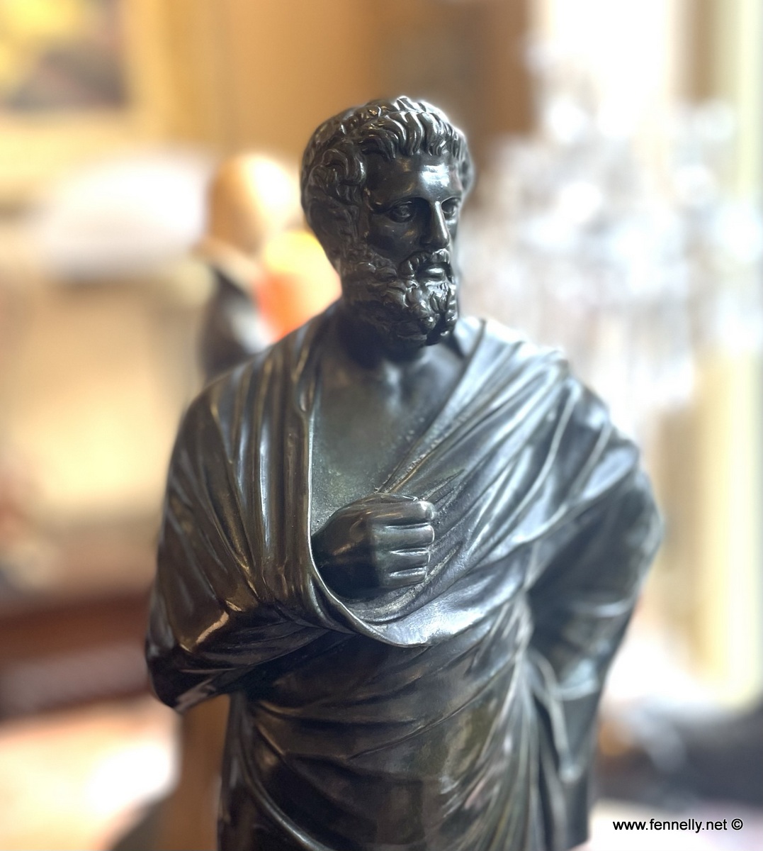 976 Sold Pair Bronze Sculptures - Demosthenes and Sophocles - Late 19th Century French - Image 9