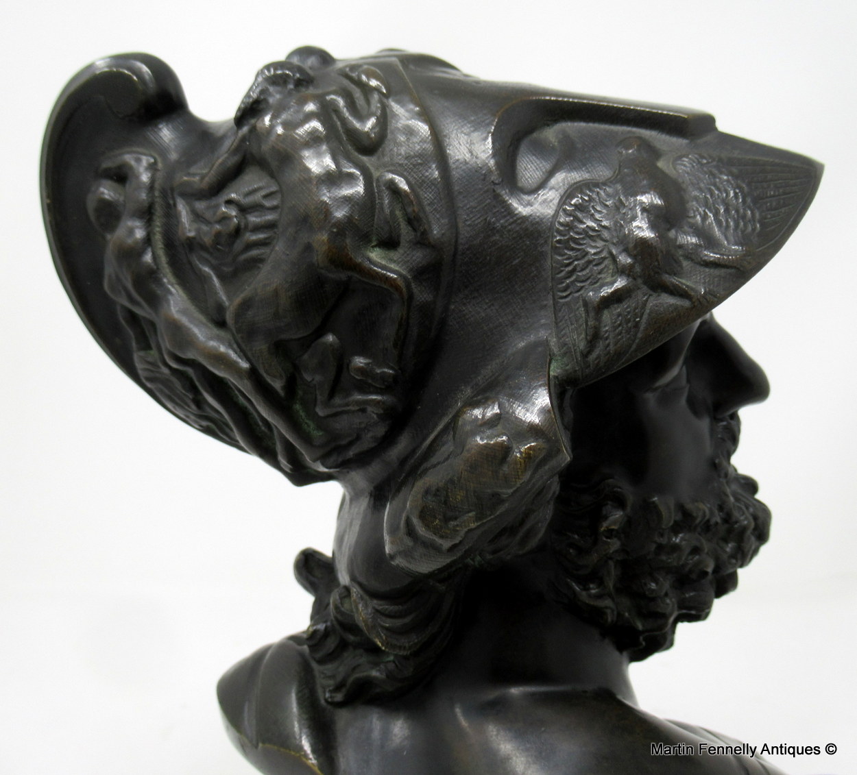 240 Sold Attributed to Benedetto Boschetti Fine Bronze Bust of Ajax 19thCt - Image 4