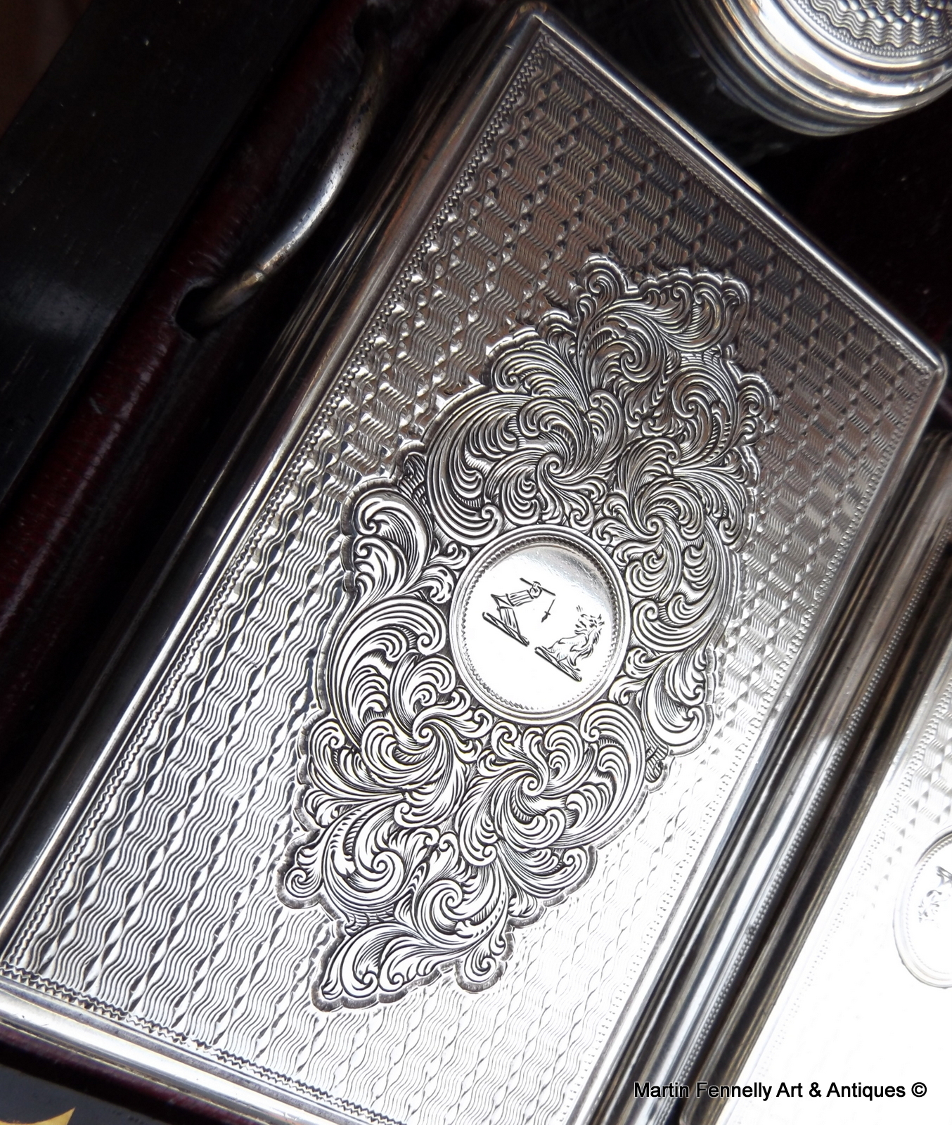 643 Sold Rare Rosewood and Silver Vanity Box - English - Mid 19thCt - Image 4