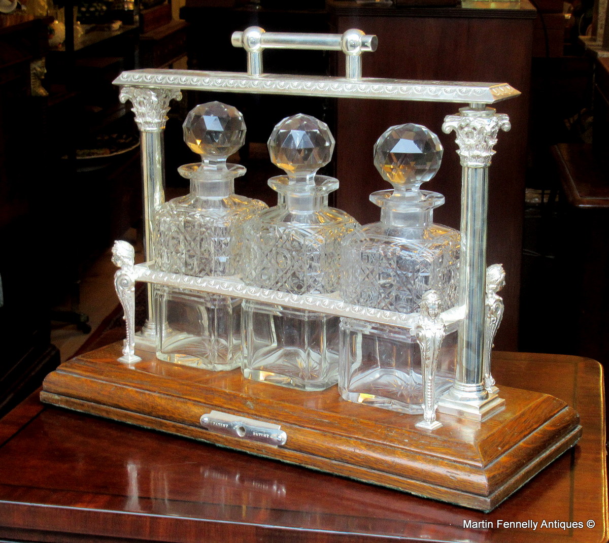 849 Sold Stunning English Tantalus - Rare - Crystal Decanters - Victorian