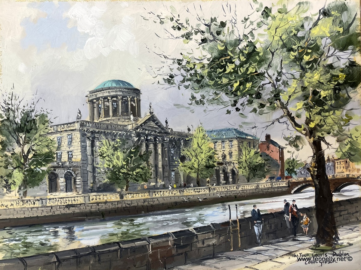 010 Sold The Four Courts Dublin - Oil on Board - Colin Gibson