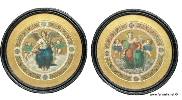 691 Pair of chromolithographs - Poetry and Theology - Cesari Mariannecci