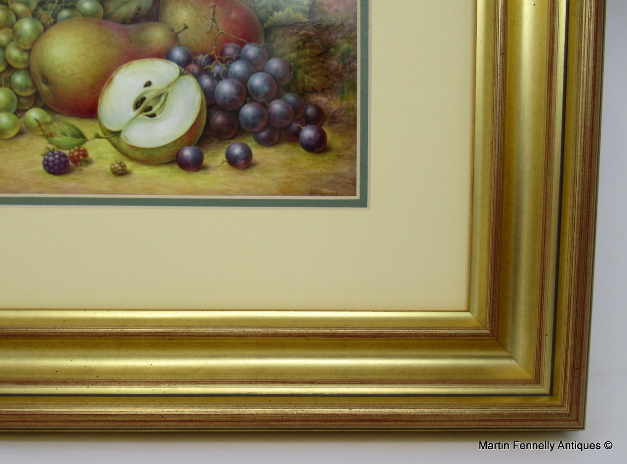 922 Sold A.R. Telford Porcleain Plaque Still Life Fruits poss. Royal Worcester - Image 5