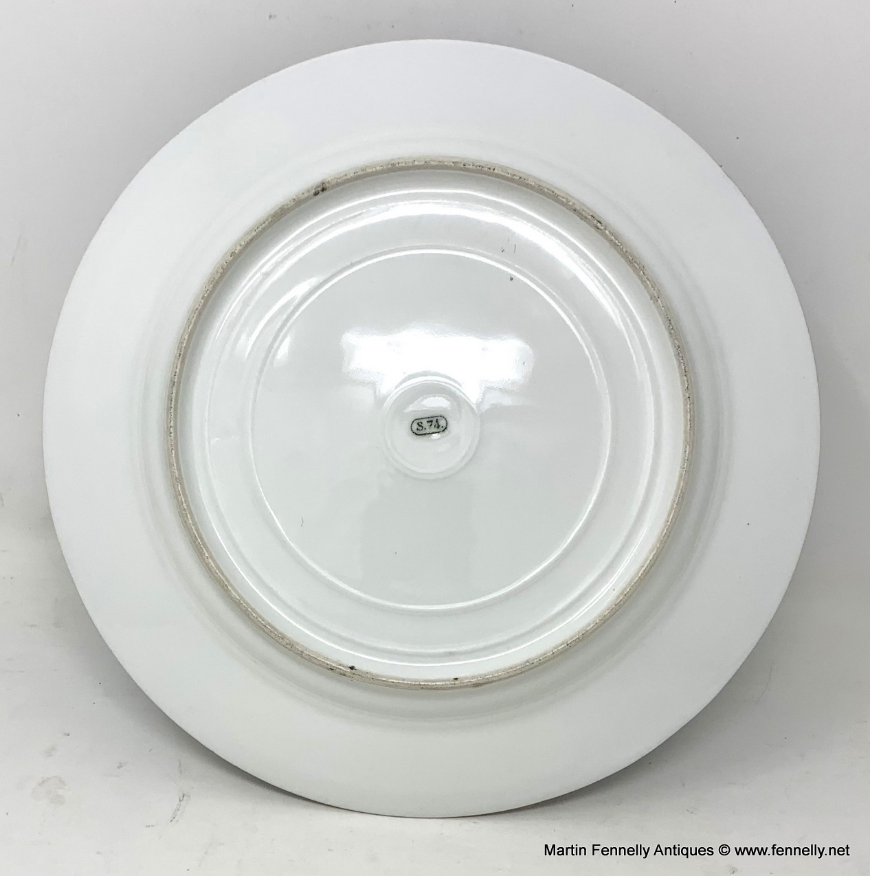 562 Sold Antique Pair French Sevres Hand Painted Celeste Blue Circular Cabinet Plates late 19thCt - Image 6