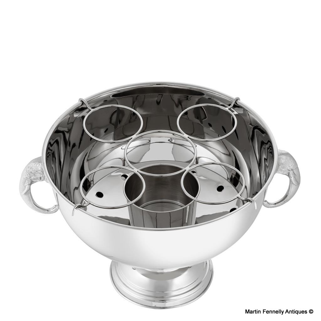 M099 Sold The Maharaja Multiple Bottle Wine Cooler - Silver Plate and Elephant Handles - Image 3