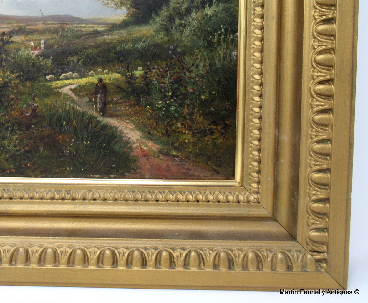 332 Sold Carl Brennir 1850-1920 Landscape View Oil on Canvas 19thCt - Image 2