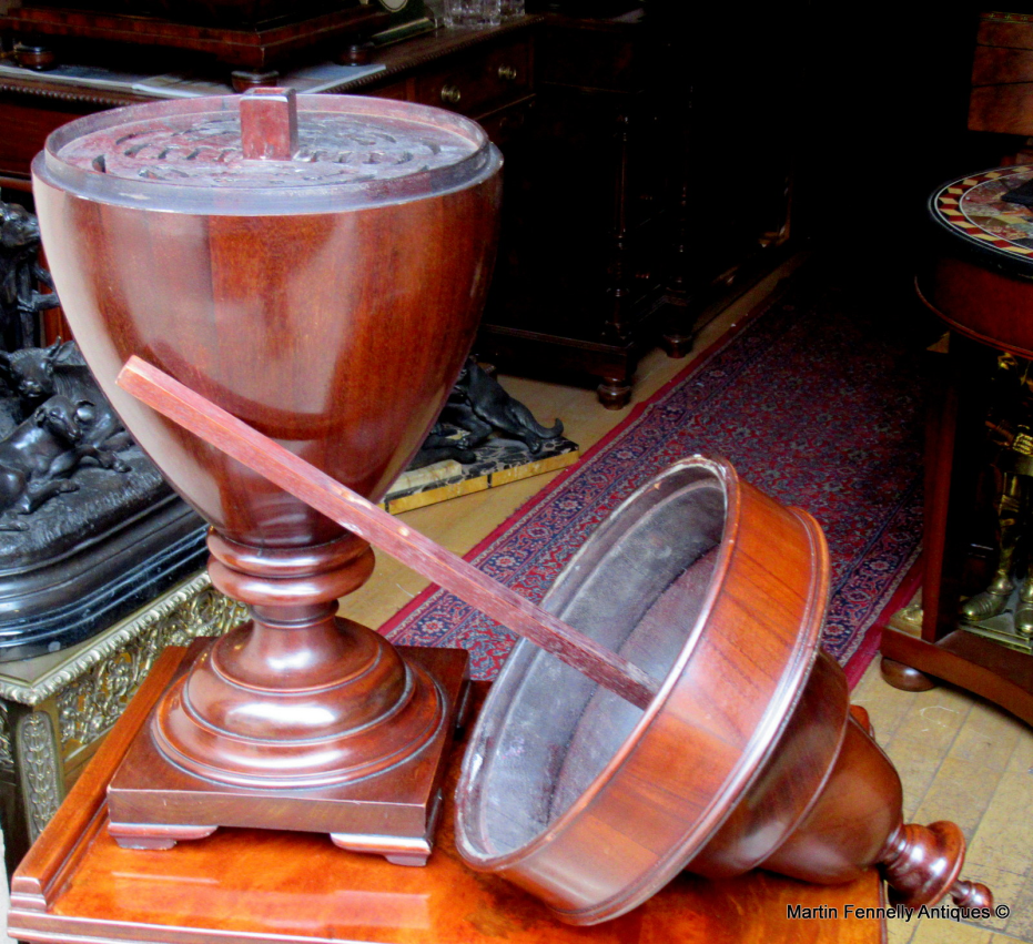 084 Pair of Mahogany Knife Urns on Cabinets - Circa 1880 - Image 3