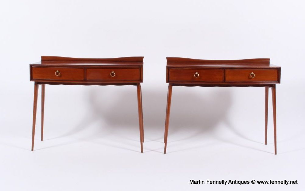 811 Sold Pair Of Elegant Mid Century Italian Bedside Tables - Cherrywood - Image 5