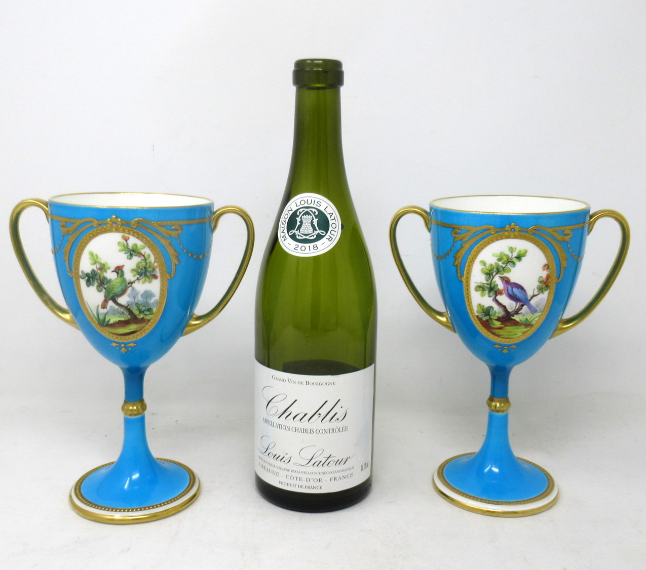 970 Sold Antique Pair Minton Staffordshire Porcelain Vases Centerpieces Birds Turquoise - Image 7