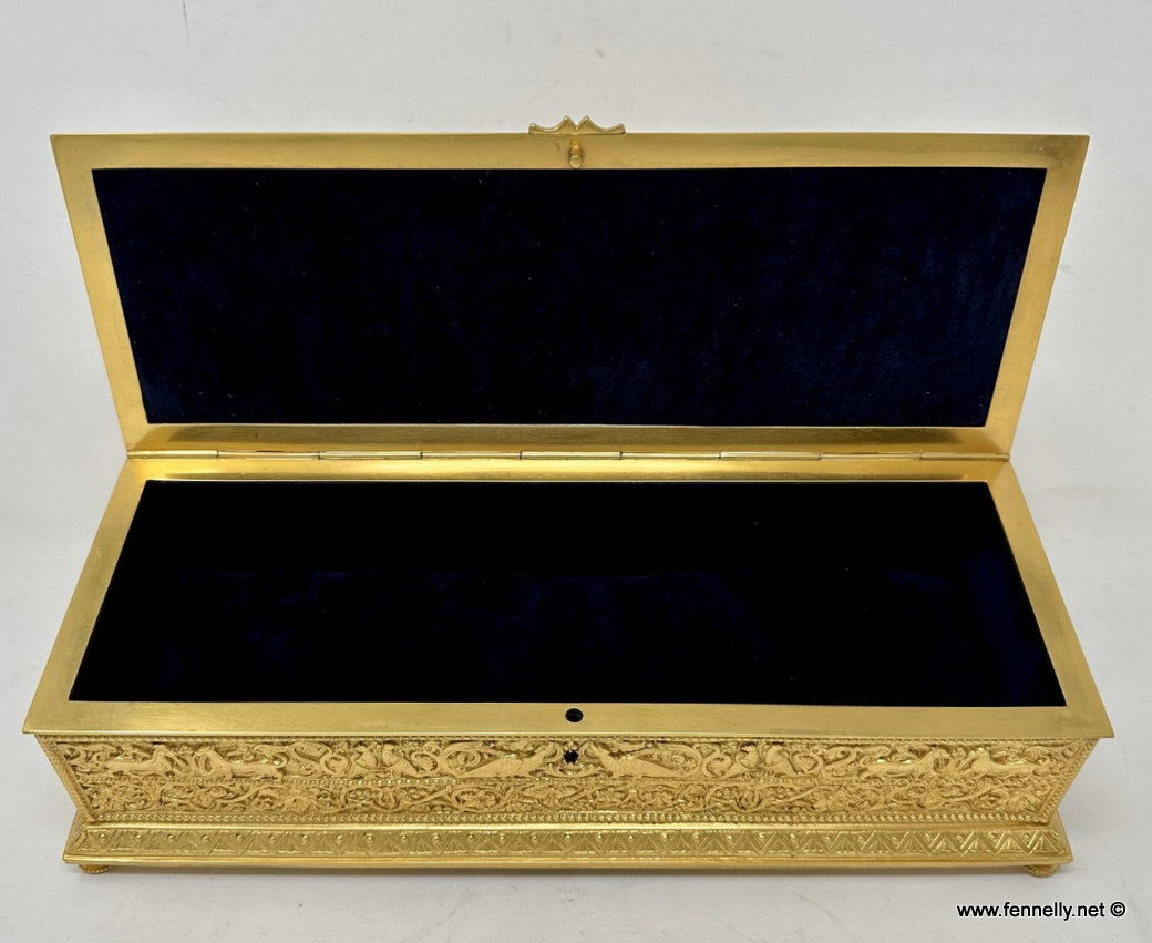 340 Sold Antique Ladys Ormolu Bronze Dore Jewellery Box Casket Maison Boissier Paris - Image 3