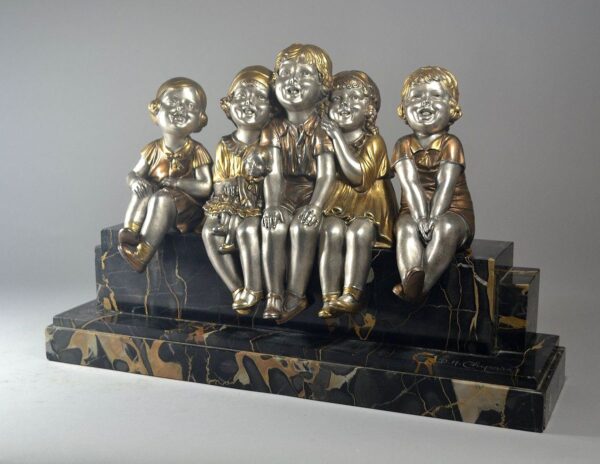 393 'Sitting Pretty' - Gold and Silver Plated Sculpture - Circa 1920 - DH Chiparus