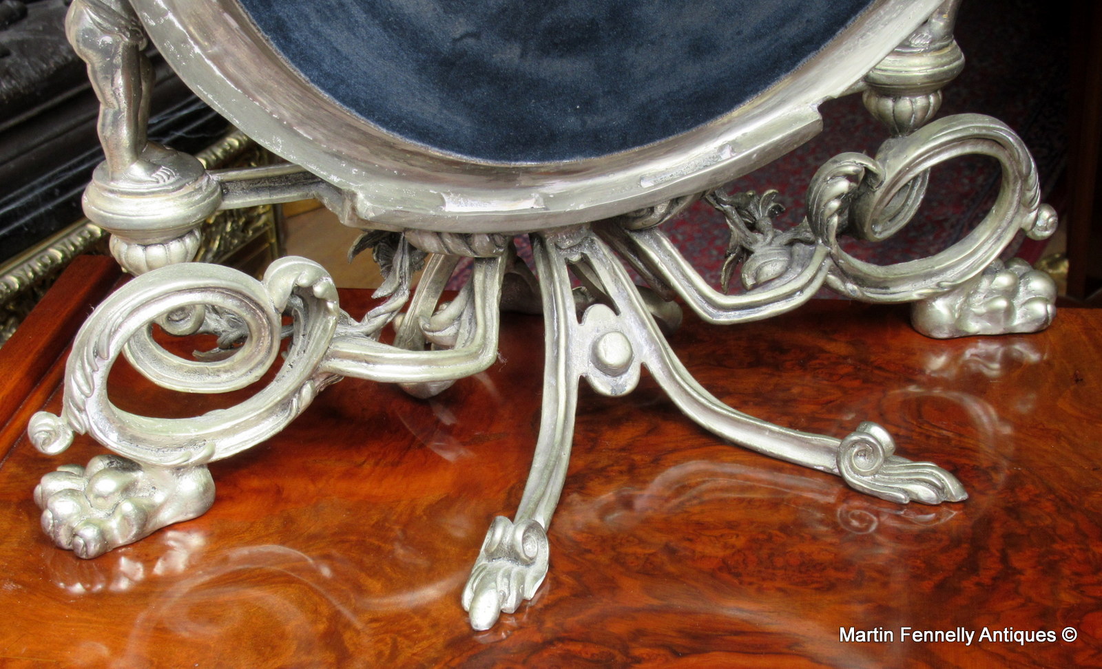 948 Superb French Cherubic Themed French Dressing Table Mirror Circa 1890 - Image 4