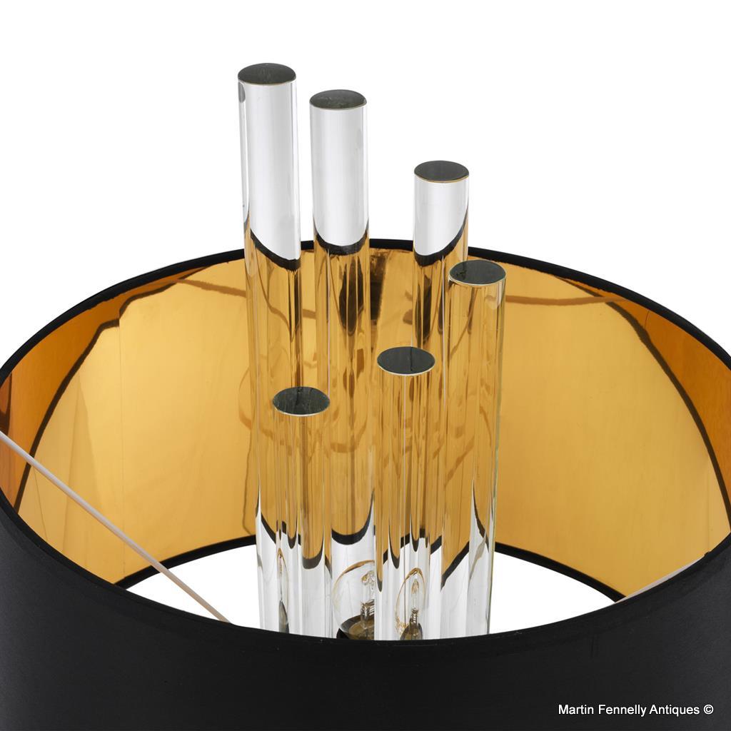 M062 Pair of Modern Design Nickel and Glass Tables Lamps - Image 3