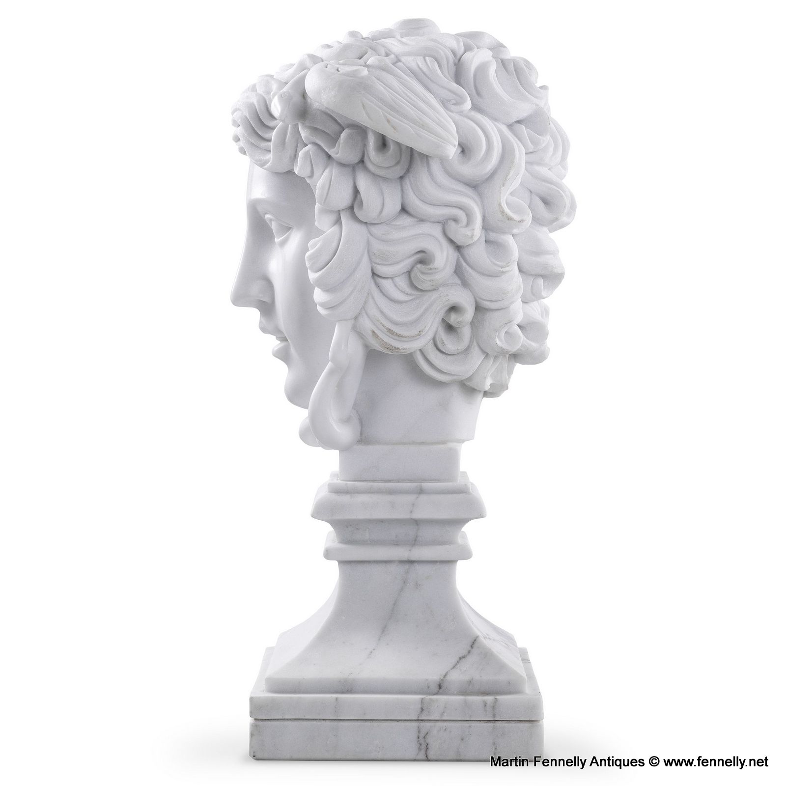 M147 Sold Pair of White Marble Medusa Busts - Solid Marble - Large - Image 4