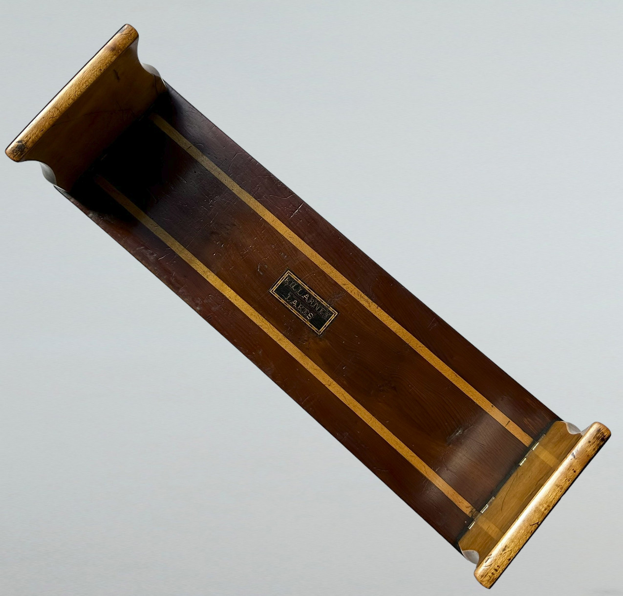 763 Sold Antique Irish Killarney Lakes Killarneyware Arbutus Wood Desk Book Slide Holder - Image 4