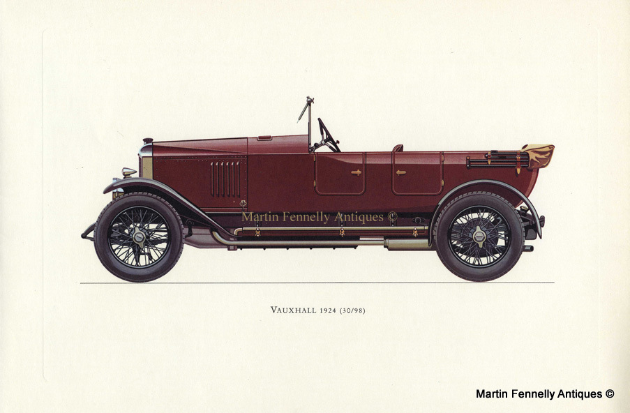 290 Set of Four Framed - Vintage English Cars from Veteran and Vintage 1964 - Image 3