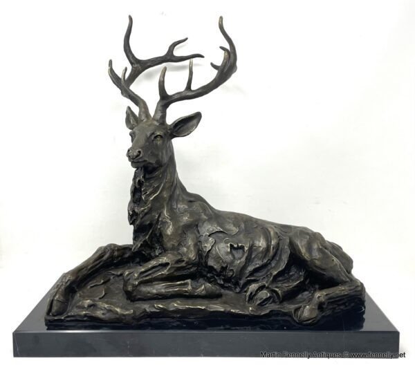 029 Sold Superb Bronze Red Deer Stag - Thomas Cartier - Marble Base