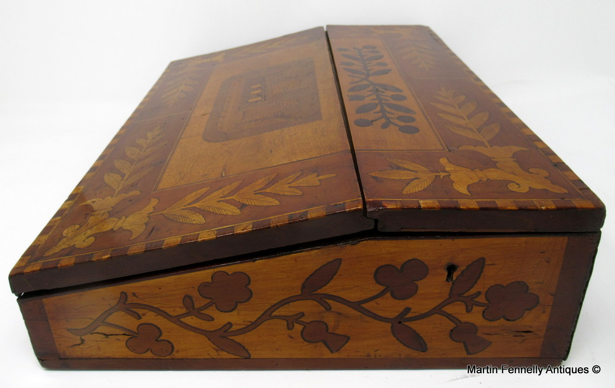 207 Irish Killarney Ware Arbutus Wood Ladies or Gents Travelling Writing Slope 19thCt - Image 4