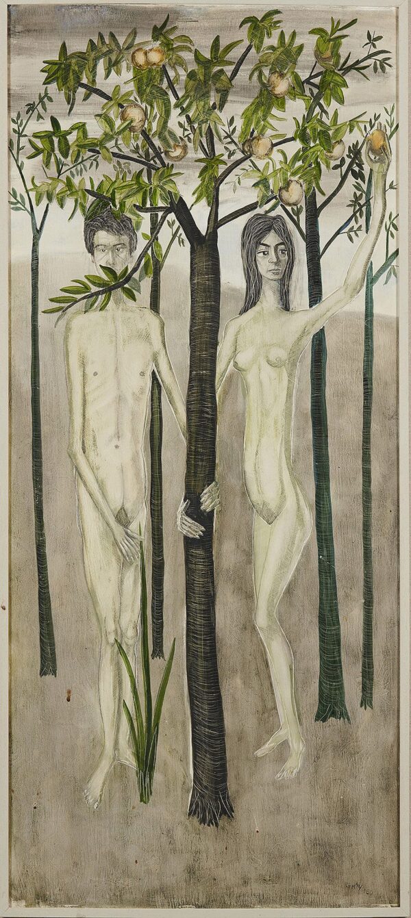 059 Adam and Eve - Reginald Gray - Tempera on Wood Panel - Framed