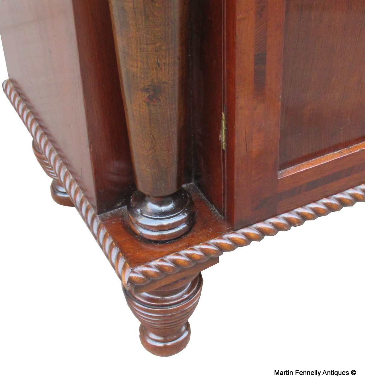 606 Sold Irish Regency Mahogany and Rosewood Twin Door Cabinet - Circa 1820 - Image 3