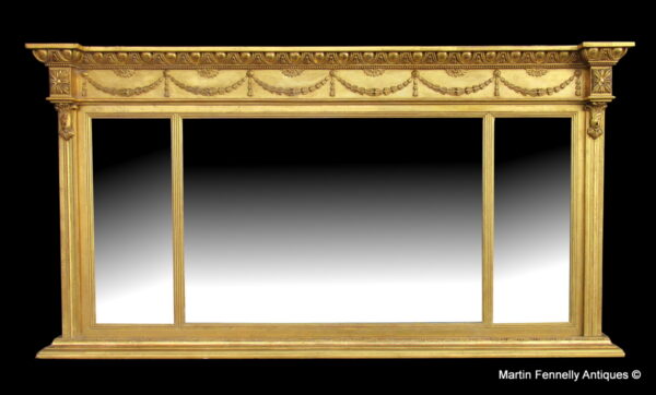 465 Sold Regency Three Sectioned Mirror - Strahan Stamp - Superb detail and Condition