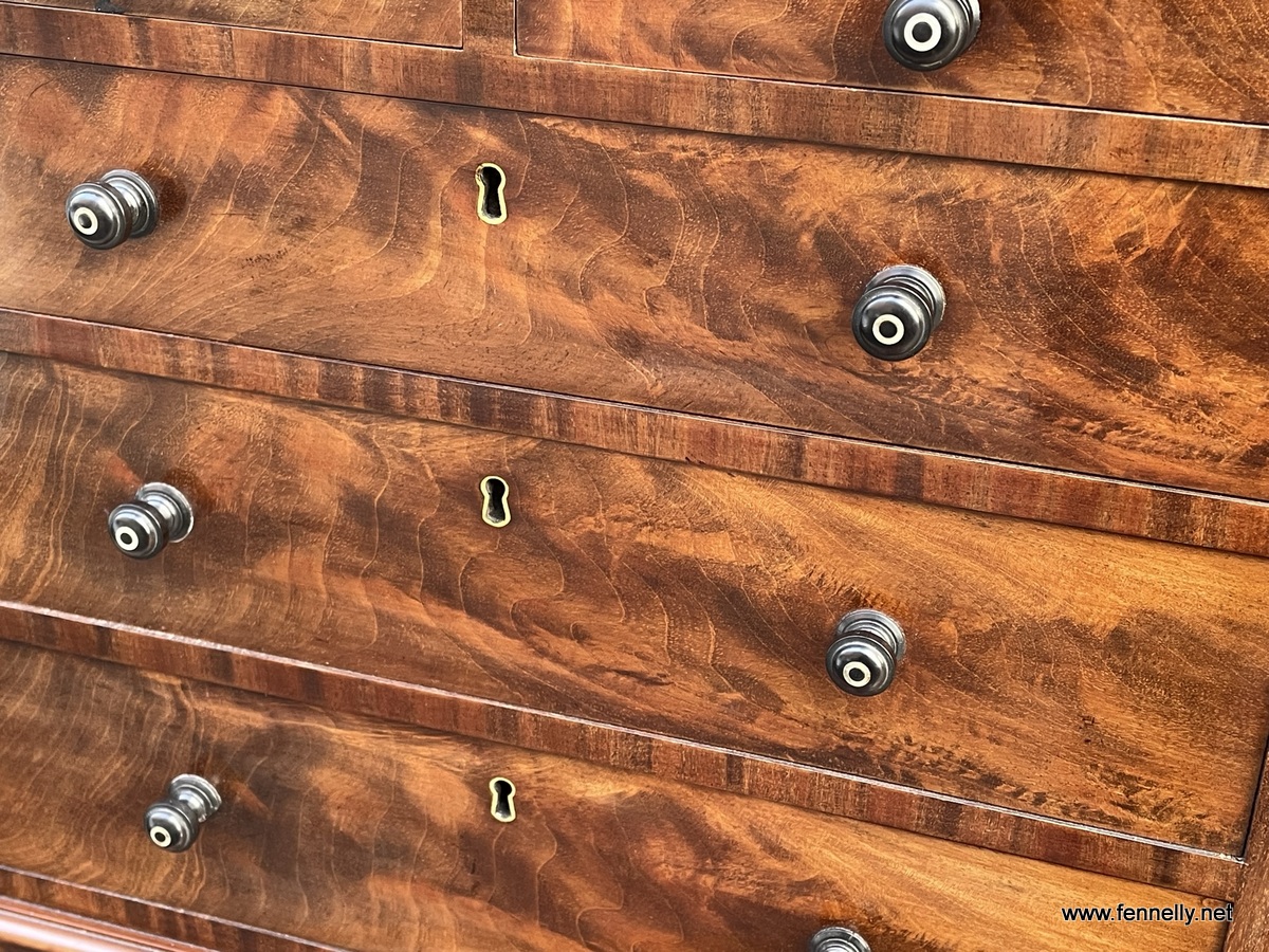 858 Sold Regency Feathered Mahogany Apprentice Chest - Circa 1820 - Image 3
