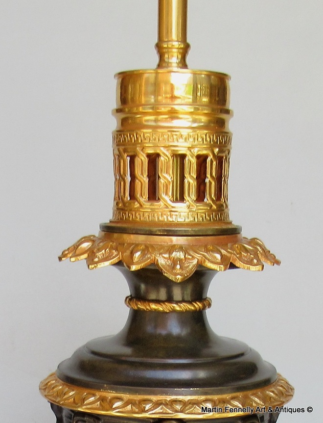 961 Sold Pair French Bronze Electric Table Lamps Ormolu Mounts 19thCt - Image 5