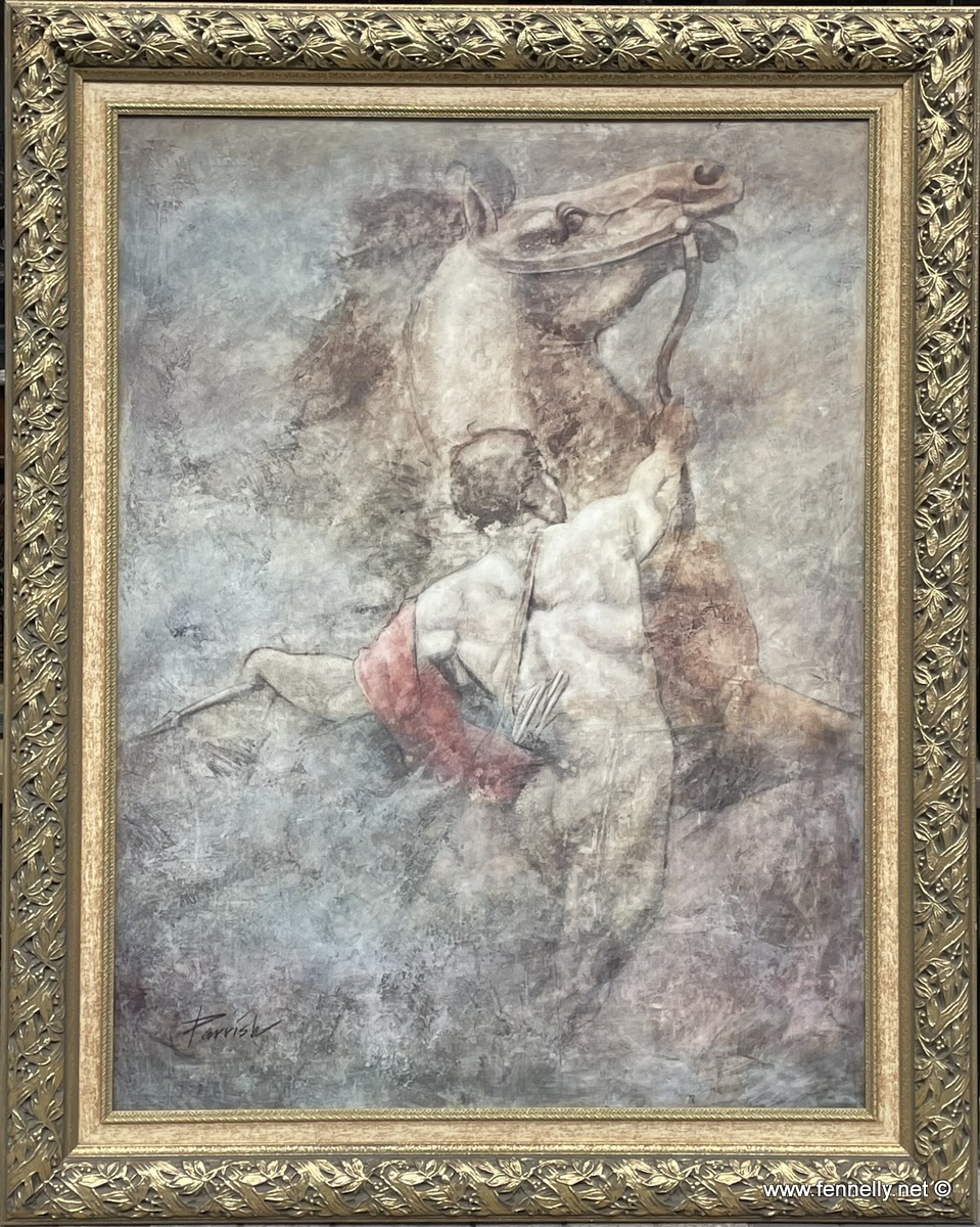 734 Pair of Large Coloured Prints by J Parrish - Gilt Frames - Image 3