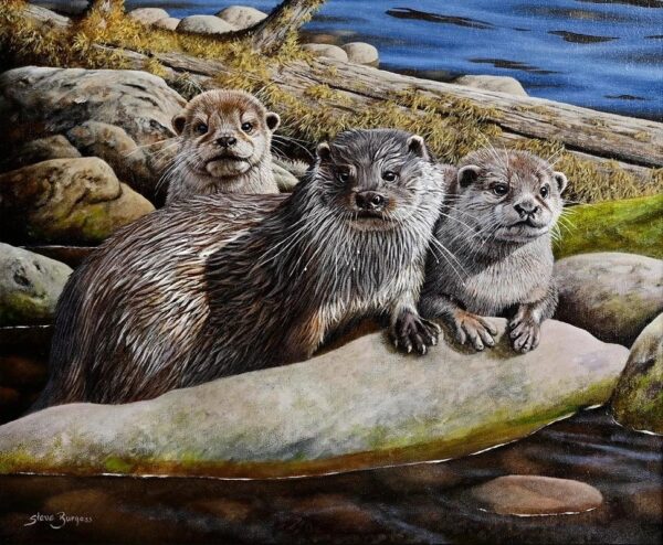 656 The Three Amigos - Oil on Board - Steve Burgess Born 1960