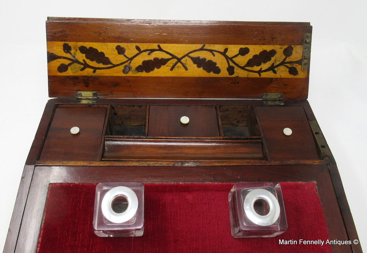 207 Irish Killarney Ware Arbutus Wood Ladies or Gents Travelling Writing Slope 19thCt - Image 6