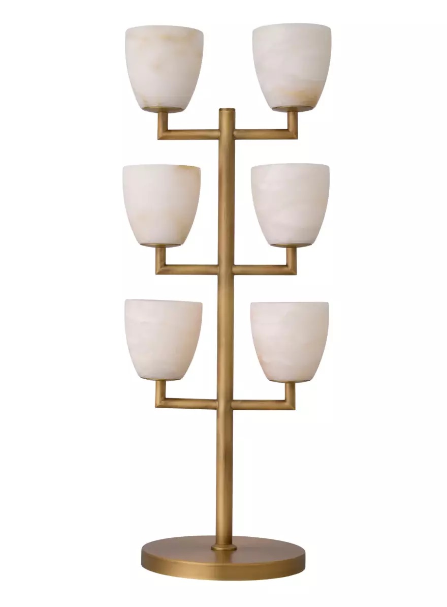 M182 Modern Design Valerius Lamp - Brass and Alabaster - Eichholtz - Image 4
