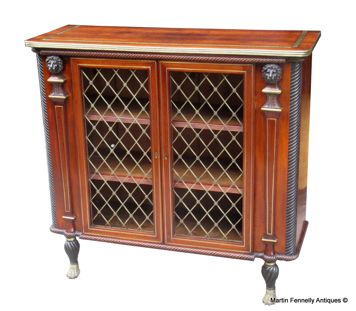 372 Sold Superb Irish Regency Cork Side Cabinet- Rosewood and Mahogany - Circa 1810