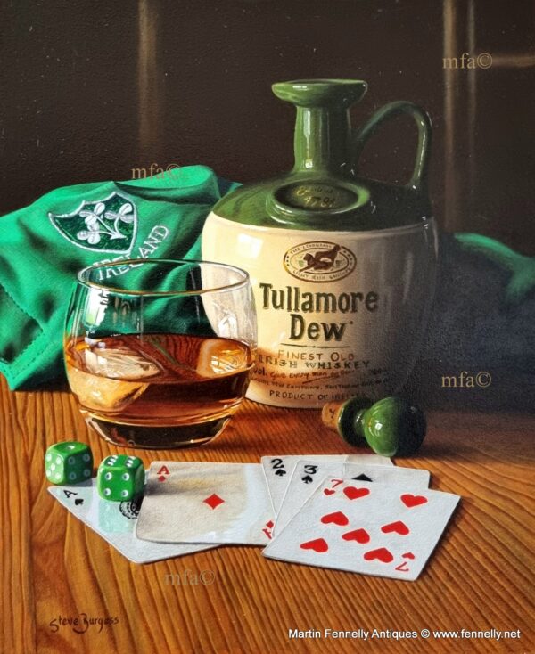 060 'Games Night' Oil on Panel Steve Burgess (Born 1960)