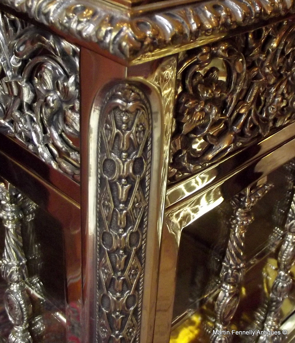 596 Sold Rare Heavy Brass and Glass Cabinet - Circa 1920 - Image 2