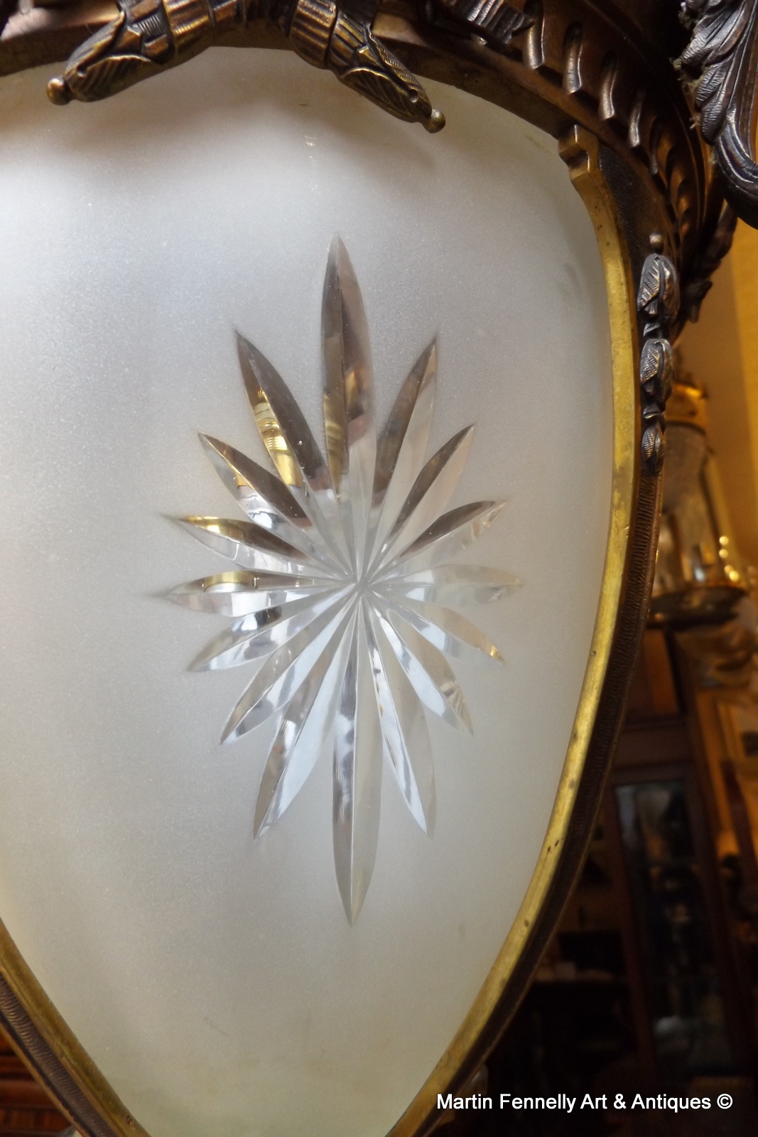 602 Sold French Bronze and Crystal Lantern - Circa 1890 - Image 3