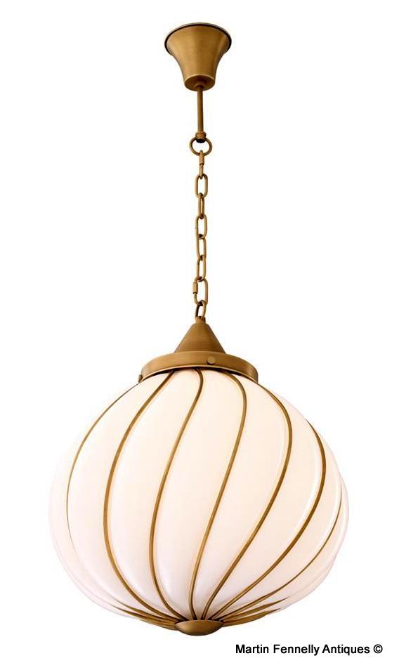 427 Sold Modern Designed Lantern - Superb Quality in Brass and White Glass - Image 2
