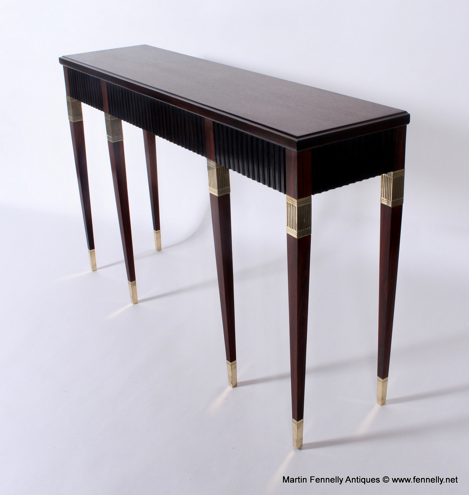 460 Sold Mid Century Italian Console Circa 1950 - Mahogany