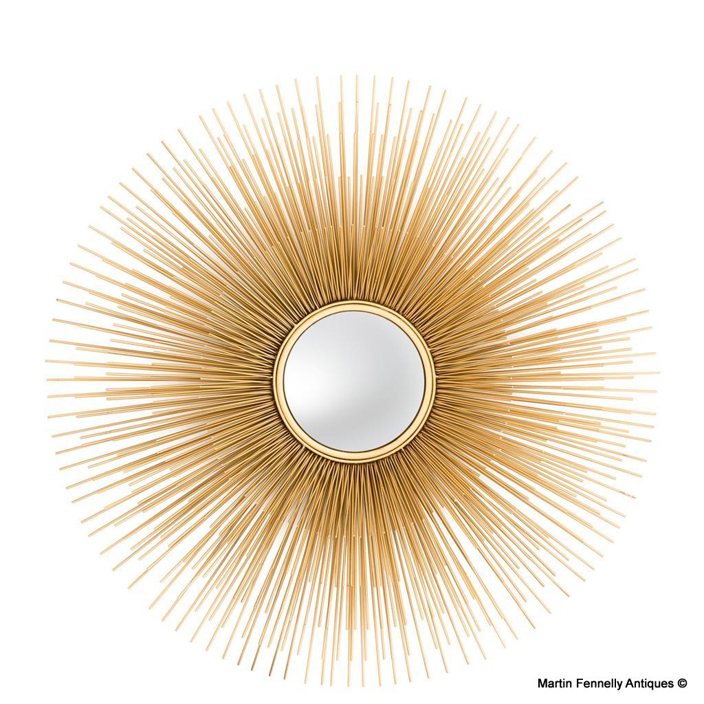 M014 Vintage Sunburst Convex Mirror - Mid Century - Modern