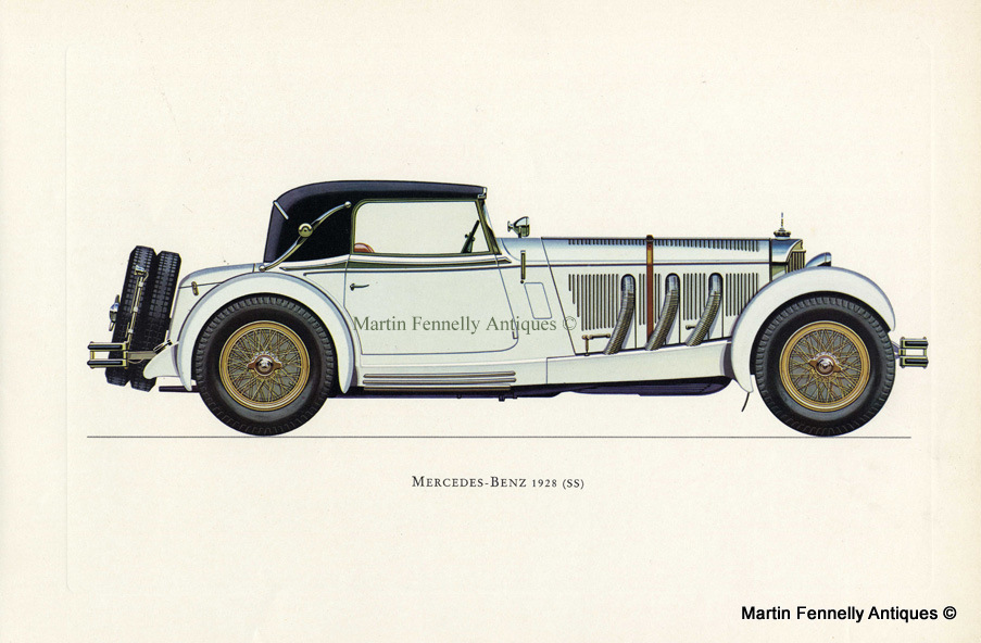 063 Set of Four Framed - Vintage German Cars from Veteran and Vintage 1964