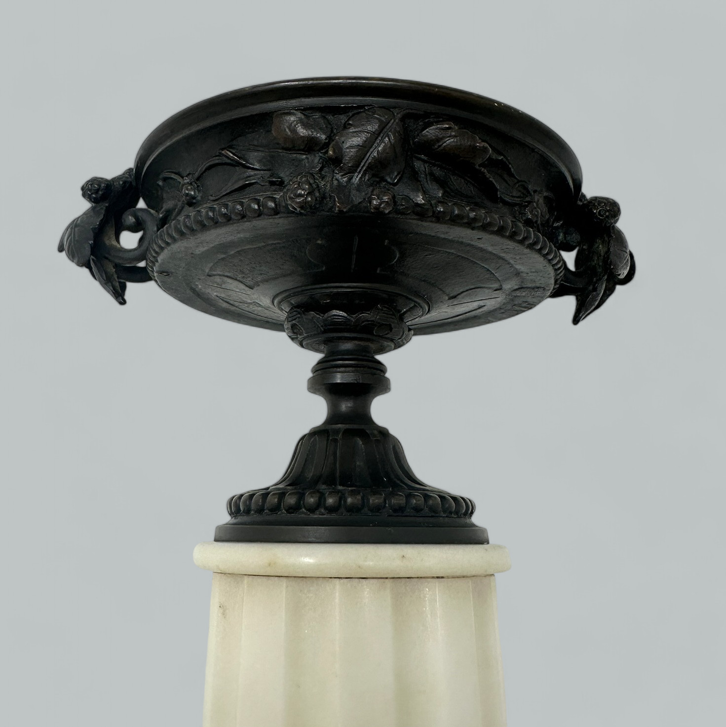 574 Sold Pair French Grand Tour Ormolu Bronze Dore Statutory Marble Tazza Urns Vases 19Ct - Image 5